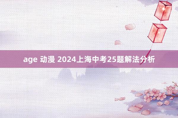 age 动漫 2024上海中考25题解法分析