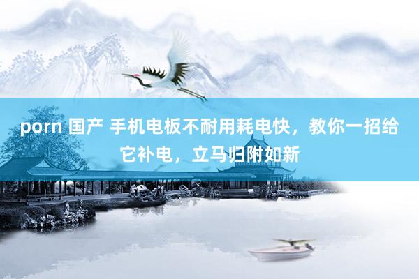 porn 国产 手机电板不耐用耗电快，教你一招给它补电，立马归附如新